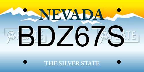 BDZ67S Nevada License Plate