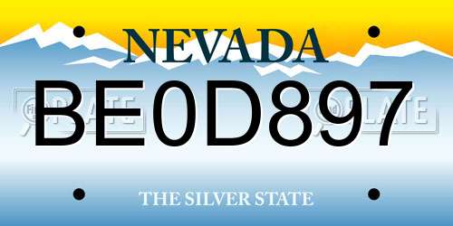 BE0D897 Nevada License Plate