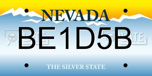 BE1D5B Nevada License Plate
