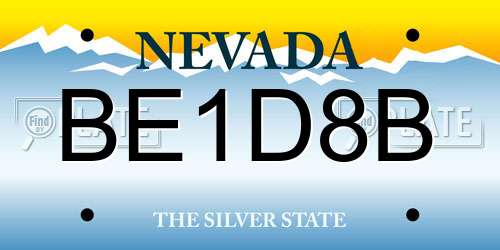 BE1D8B Nevada License Plate