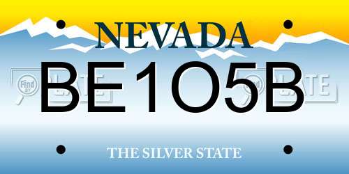 BE1O5B Nevada License Plate
