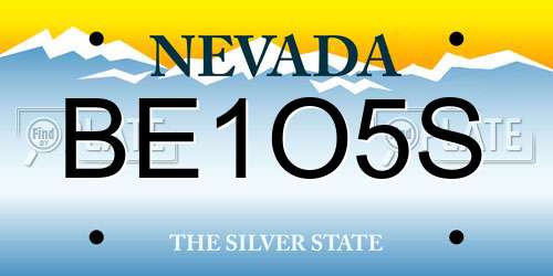 BE1O5S Nevada License Plate