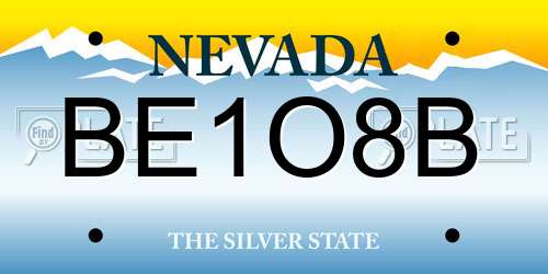 BE1O8B Nevada License Plate