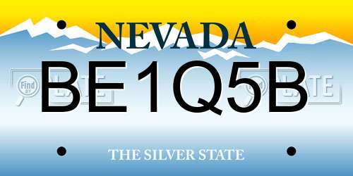 BE1Q5B Nevada License Plate