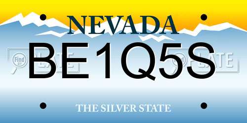 BE1Q5S Nevada License Plate