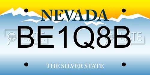 BE1Q8B Nevada License Plate