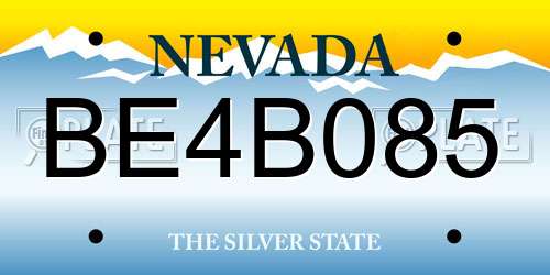 BE4B085 Nevada License Plate