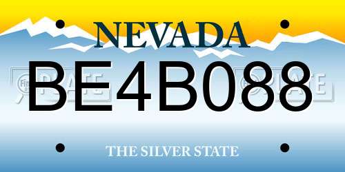BE4B088 Nevada License Plate