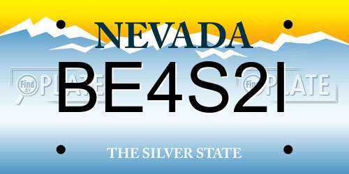 BE4S2I Nevada License Plate