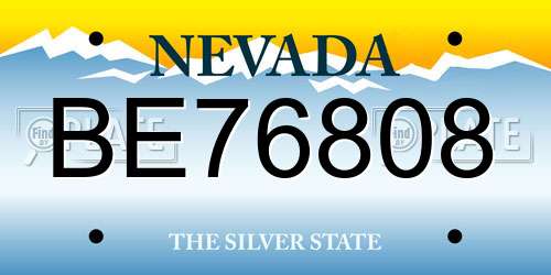 BE76808 Nevada License Plate