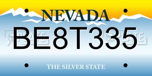 BE8T335 Nevada License Plate