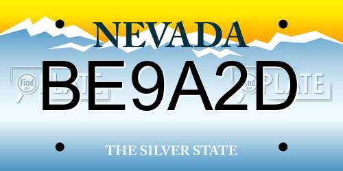 BE9A2D Nevada License Plate