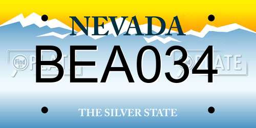 BEA034 Nevada License Plate