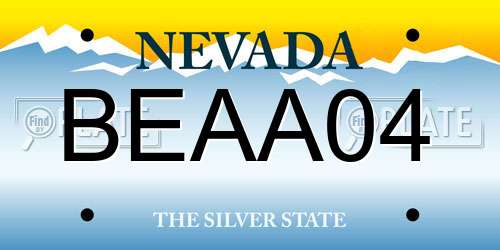 BEAA04 Nevada License Plate