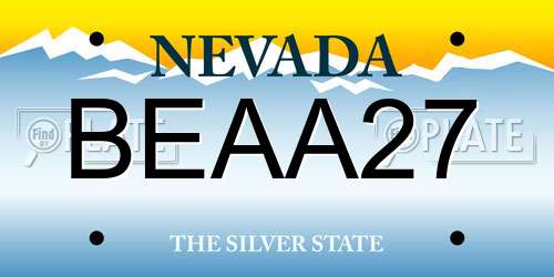 BEAA27 Nevada License Plate