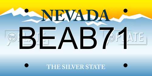 BEAB71 Nevada License Plate