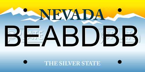 BEABDBB Nevada License Plate
