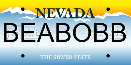 BEABOBB Nevada License Plate