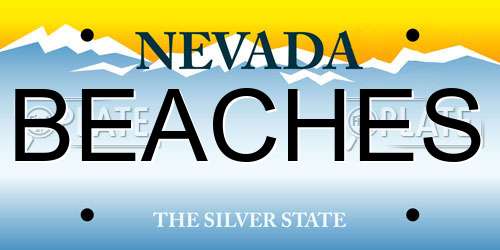 BEACHES Nevada License Plate