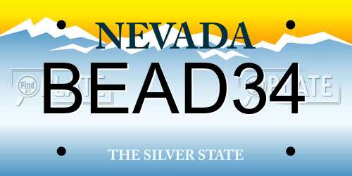 BEAD34 Nevada License Plate