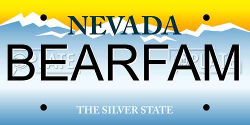 BEARFAM Nevada License Plate