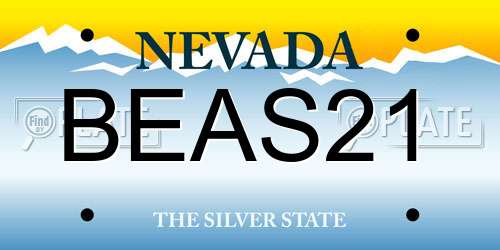 BEAS21 Nevada License Plate