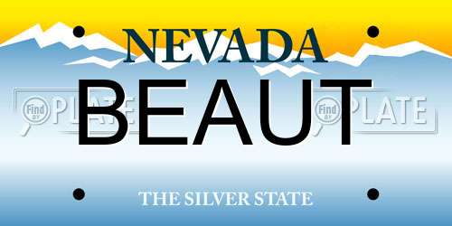BEAUT Nevada License Plate