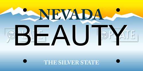 BEAUTY Nevada License Plate