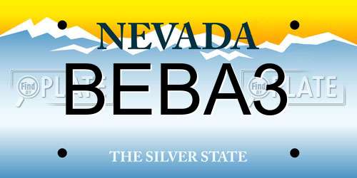 BEBA3 Nevada License Plate