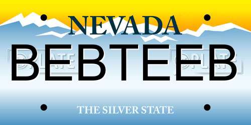 BEBTEEB Nevada License Plate