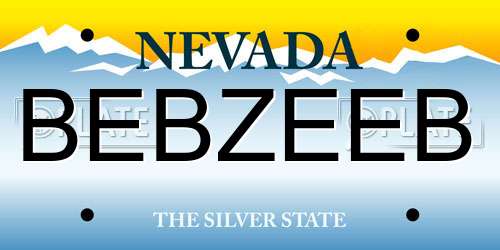 BEBZEEB Nevada License Plate