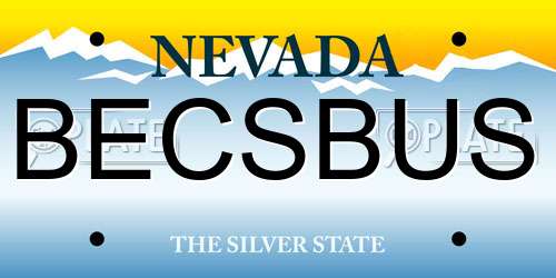 BECSBUS Nevada License Plate