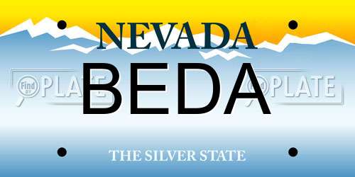 BEDA Nevada License Plate