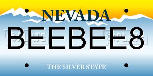 BEEBEE8 Nevada License Plate