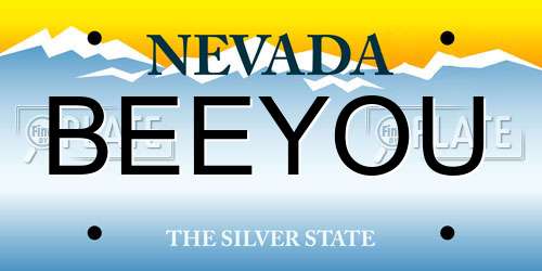 BEEYOU Nevada License Plate