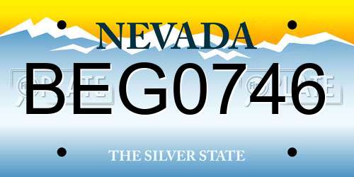 BEG0746 Nevada License Plate