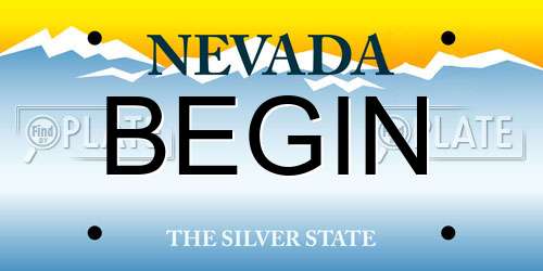 BEGIN Nevada License Plate