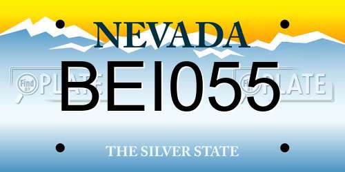 BEI055 Nevada License Plate