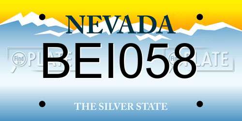 BEI058 Nevada License Plate