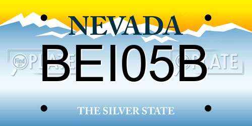 BEI05B Nevada License Plate