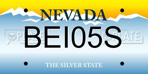 BEI05S Nevada License Plate