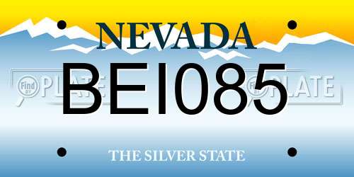 BEI085 Nevada License Plate