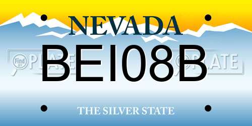 BEI08B Nevada License Plate