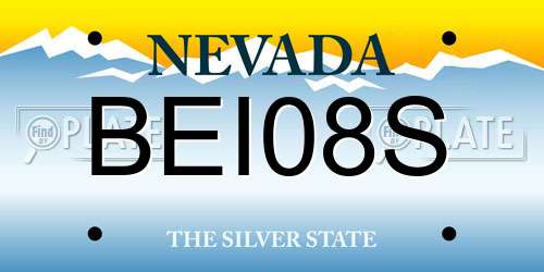BEI08S Nevada License Plate