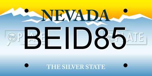 BEID85 Nevada License Plate