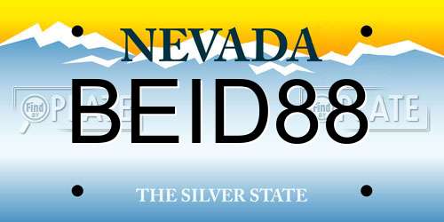 BEID88 Nevada License Plate