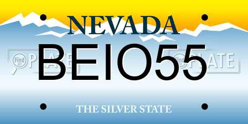 BEIO55 Nevada License Plate