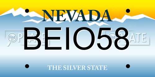 BEIO58 Nevada License Plate