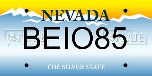 BEIO85 Nevada License Plate
