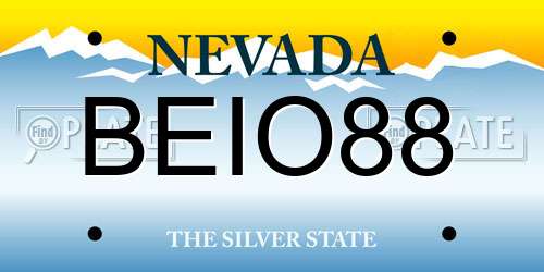 BEIO88 Nevada License Plate